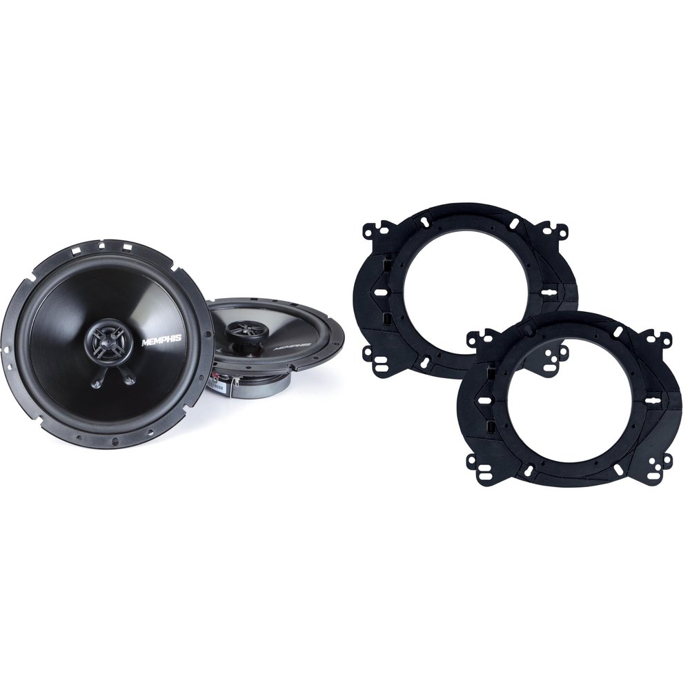 Memphis Audio SRX60V Street Reference Series 6.5" Oversize Speakers - Pair with OEMBKT60 Vehicle Specific 6 1/2"" Speaker Adaptors