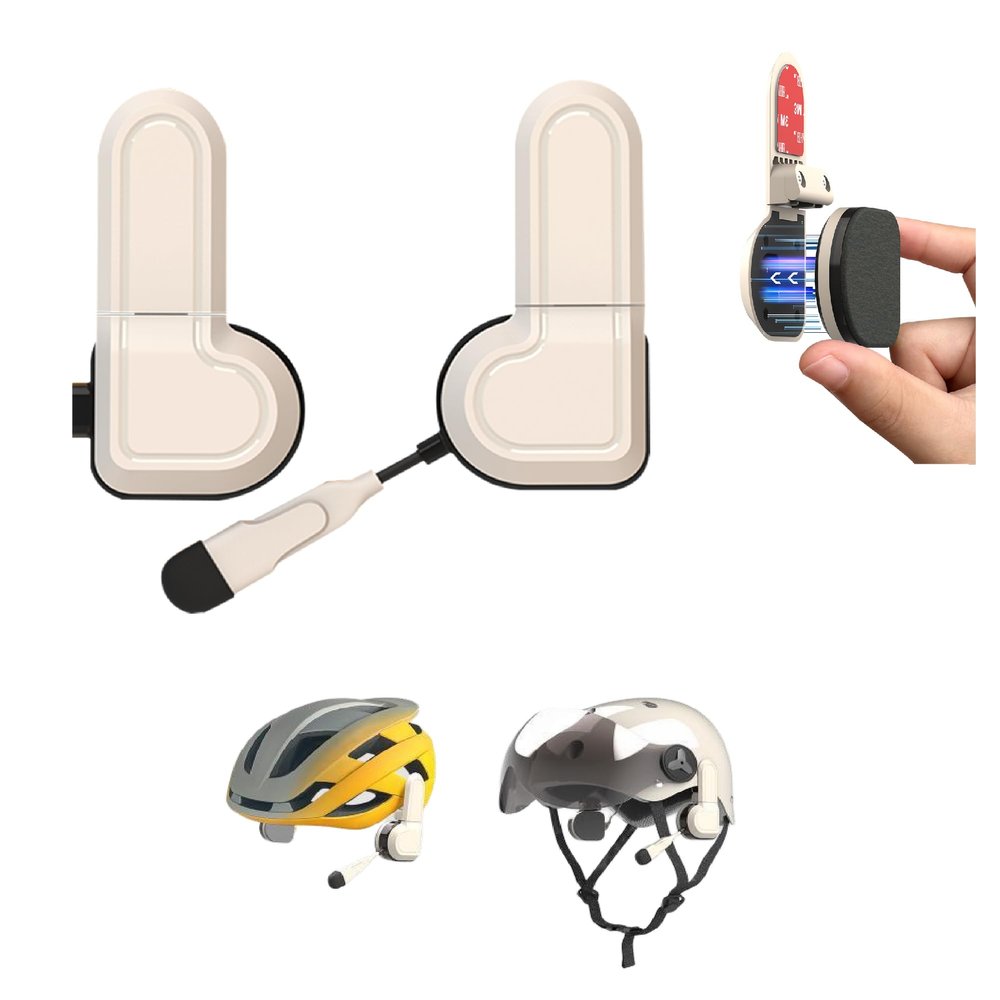 cepkquis Half Face Motorcycle Helmet Headset, Wireless Bluetooth Headphone for Cycling AI Voice Assistant, Magnetic Install, IPX6 Waterproof 2 Speaker NO Intercom Function