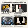 cepkquis Half Face Motorcycle Helmet Headset, Wireless Bluetooth Headphone for Cycling AI Voice Assistant, Magnetic Install, IPX6 Waterproof 2 Speaker NO Intercom Function view 4