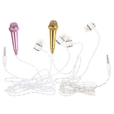 WHAMVOX 2pcs Mini Microphone Set Handheld Vocal Mic for Phones Portable Miniature Microphone Noise Reduction for Singing and Recording