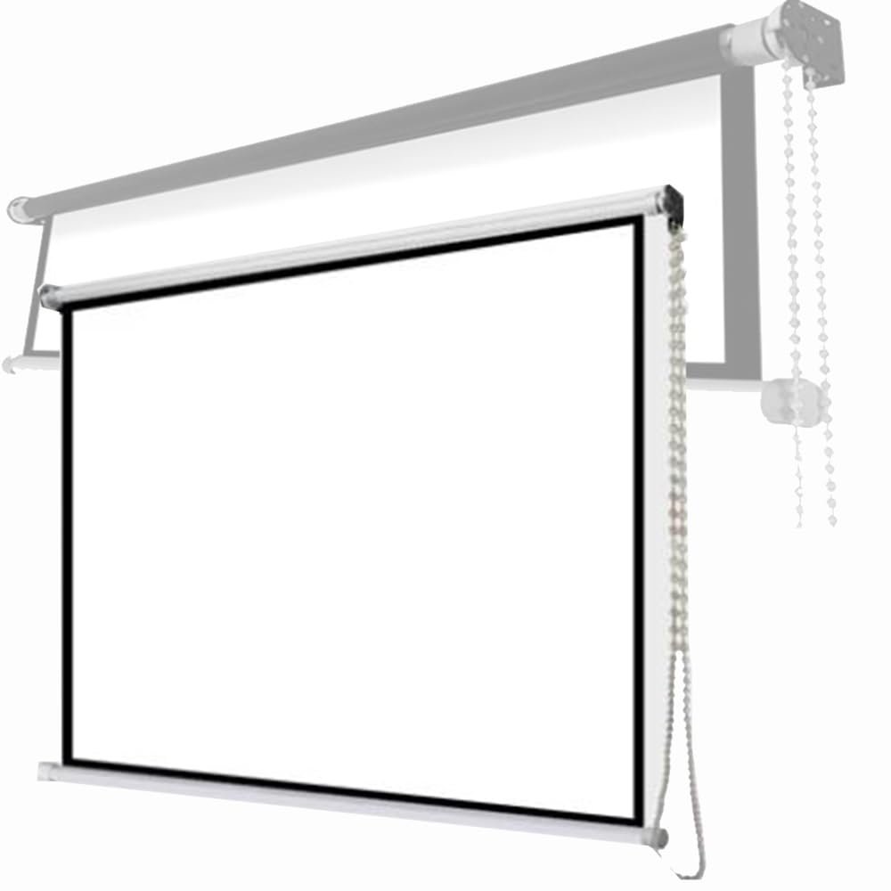 40" 50" 60" Projector Screen Manual Pull Down Projector Movie Screen 16:9 Portable Projection Screen for Office Home Movie Theater