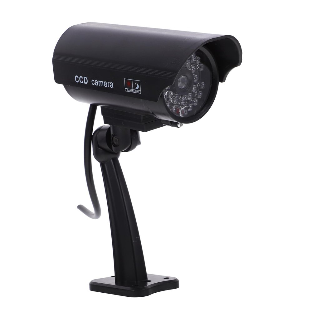 Fake Outdoor Security Camera with Flashing Red Led, Solar Powered