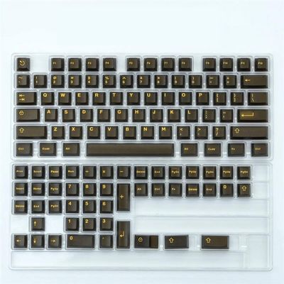 114 Classic Transparent Emerald Green Double Shot Keycaps Compatible with Profile MX Switch Compatible Gamer Keyboard(121 Key Balck Gold)