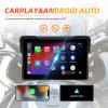 7'' Motorcycle Carplay Screen, Rimoody Wireless CarPlay Android Auto with Design Mount Waterproof Touchscreen Supports GPS Navigation/Bluetooth Transmission/EQ view 3