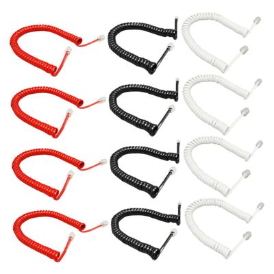 ARTIBETTER 12pcs Flexible Phone Line Cord for Landline Phones Coiled Cable Office Telephone Accessory Easy Installation Multifunctional Use