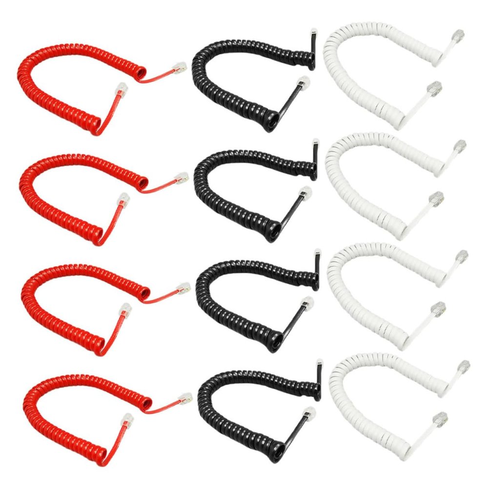ARTIBETTER 12pcs Flexible Phone Line Cord for Landline Phones Coiled Cable Office Telephone Accessory Easy Installation Multifunctional Use