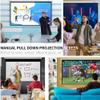30" 40" 50" 60" 72" Home Theater Projector Screen Manual Pull Down, Outdoor Movie Screen, Wrinkle-Free Portable Projection Screen view 2