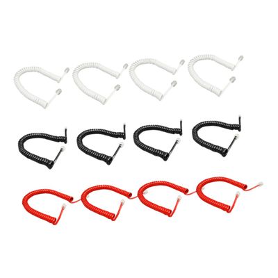 DOITOOL 12pcs Coiled Phone Wire for Landline Flexible Telephone Cord Office Home Telephone Connection Cable Curly Cable Tangle Design