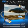 8K HDMI 2.1 Cable 10FT, High Speed HDMI 2.1 Cord 48Gbps, HDMI Game Monitor Cable 4K@1144Hz/120Hz/240Hz/8K@60Hz with eARC/ARC, HDCP2.3/2.2, 3D HDR10+ for PC, TV, Game Monitor, Projector, PS5, Soundbar view 2
