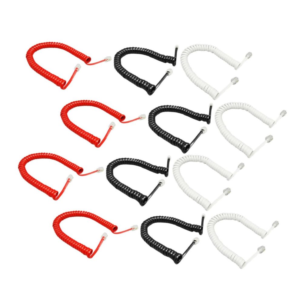 Angoily 12pcs Curly Phone Cord for Landline Tangle Telephone Receiver Cable Office Phone Cord Accessory