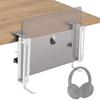 IFCASE Adjustable Desk Side Laptop Mount Holder with Headphone Hook, No Drill Desk Storage Organizer (White) view 1