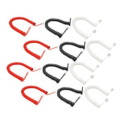 TEHAUX 12pcs Curly Telephone Cable Phone Cord Detangler for Landline Phones Tangle-Resistant Coiled Wire Replacement