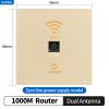 110V 220V Wall - Mounted Smart WiFi Router - 1000Mbps High - Speed AP with Relay Function (Golden) view 2