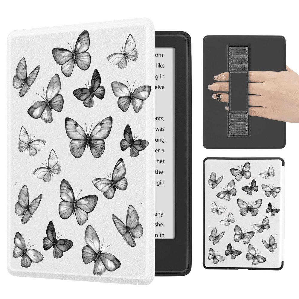 BlHMCASE Cute Black Butterfly for 6" Kindle 11 Generation 2024/2022, Leather Cover Case with Auto Wake/Sleep for Kindle 2024/2022 11th Gen e-Reader