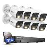 ANNKE 2MP Security Camera System, 16CH 4K DVR Recorder with AI Motion Detection, 8X 1080P (19201080) Add-on Wired White Cams with Smart Color Night Vision, IP67, Compatible with Alexa, 3TB HDD view 1