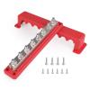 600A Heavy Duty Power Distribution Block with Cover 8 x 3/8" (M10) Studs Bus Bar Terminal Block, High Current Busbar 12-48V DC Busbar Box for Automotive RV Boat, Red view 1