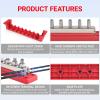 600A Heavy Duty Power Distribution Block with Cover 8 x 3/8" (M10) Studs Bus Bar Terminal Block, High Current Busbar 12-48V DC Busbar Box for Automotive RV Boat, Red view 3