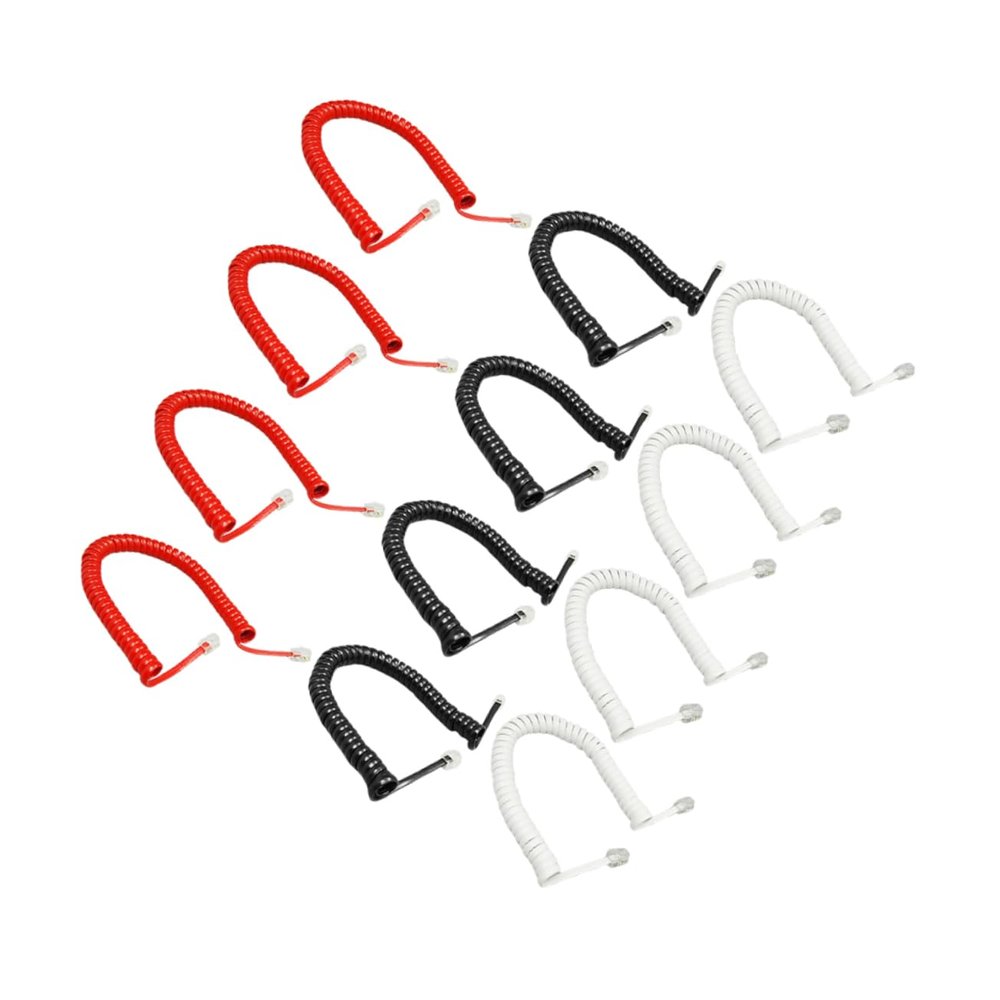 DIYEAH 12PCS 2m Coiled Phone Receiver Cable for Landline Phones Curly Telephone Cord for Use