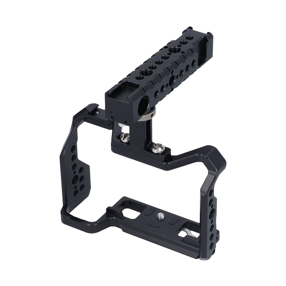 Bognajin Aluminum Alloy Camera Cage with Handle for FUJIFILM X S10, Lightweight Design, Multiple Screw Holes, Cold Shoe Interface, Fast Disassembly, Stable Support for Video