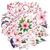 100Pcs Cherry Blossom Stickers,Waterproof Sakura Sticker for Cherry Blossom Party Adults Teens Water Bottle Laptop Phone Cases Planner Skateboard Luggage Helmet C432X1G view 1