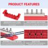 600A Heavy Duty Power Distribution Block with Cover 5 x 3/8" (M10) Studs Bus Bar Terminal Block, High Current Busbar 12-48V DC Busbar Box for Automotive RV Boat, RED view 3
