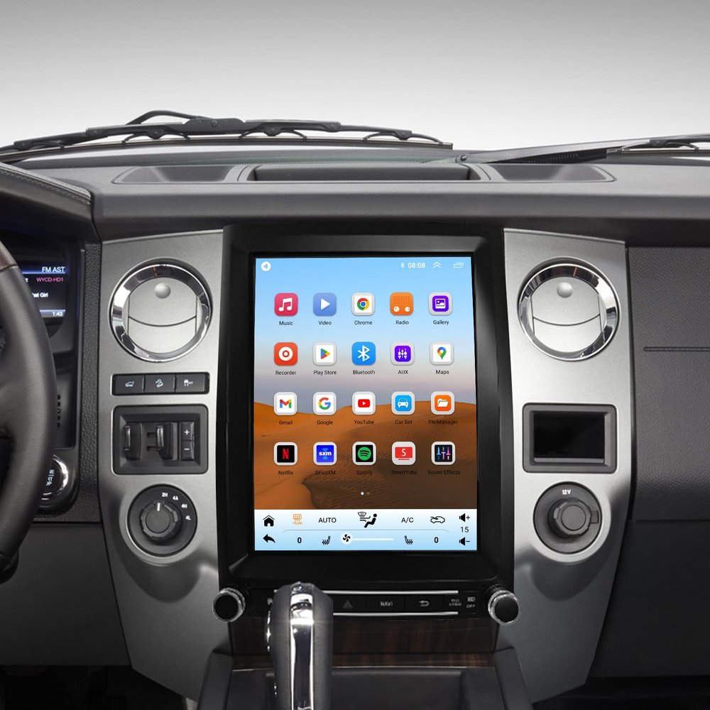 12.1" QLED Radio for Ford Expedition 2015 2016 2017 Upgrade,8Core CPU,CarPlay Android Auto Ready,Support 4G LTE,Touch Screen Stereo