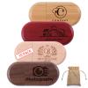 2GB 10Pcs Personalized Custom Wood USB 2.0 Flash Drive, Bulk Customize Oval Thumb Drives with Exquisite Linen Bag for Company/School/Photography view 1
