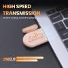 2GB 10Pcs Personalized Custom Wood USB 2.0 Flash Drive, Bulk Customize Oval Thumb Drives with Exquisite Linen Bag for Company/School/Photography view 4