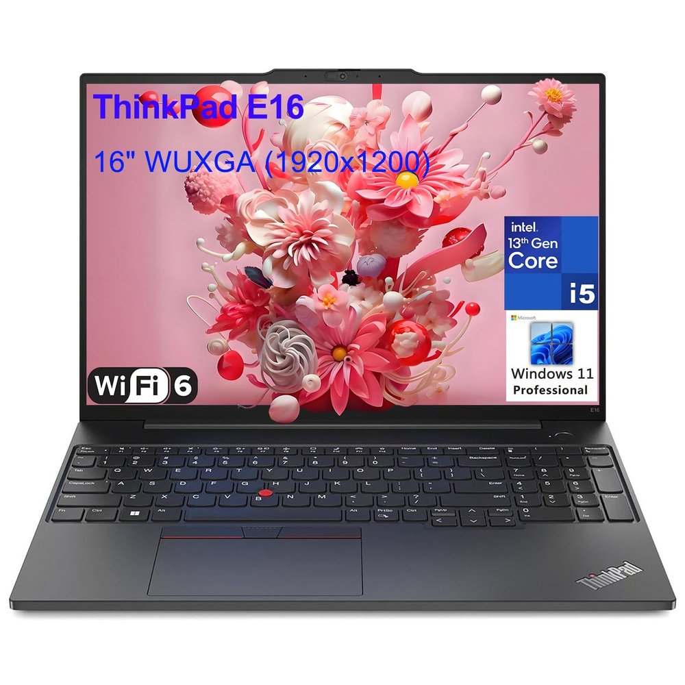Lenovo ThinkPad E16 Gen 1 Business Laptop Computer, 16GB RAM, 1TB PCIe SSD, 13th Gen Intel 10-Core i5-1335U (Beat i7-1255U), 16" FHD+, WiFi 6, Thunderbolt 4, Windows 11 Pro, Vent-Hear