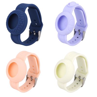 4pcs Waterproof Wristbands for Airtag Kids, Soft Silicone Baseball Basketball Football Watch Bracelet Holder Case Cover Watch Band for GPS Tracking Tagging Compatible with Apple Airtag