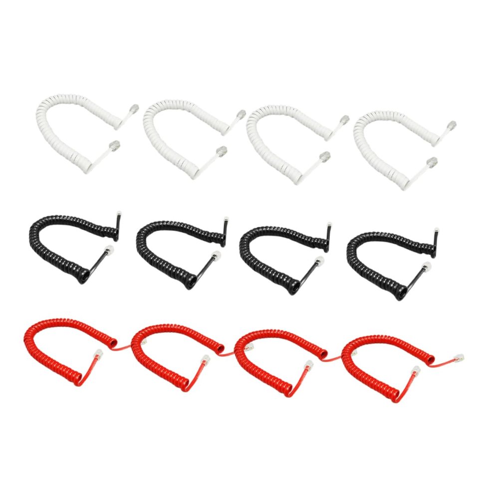 DIYEAH 12pcs Sturdy Landline Phone Accessory Coiled Telephone Receiver Cable Easy Replacement Cord