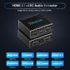 4K@120Hz HDMI 2.1 eARC Audio Extractor 1 in 1 Out Support VRR ALLM HDCP2.3 ARC eARC HDR CEC SPDlF Optical Audio Out Digital EDID for PS5 Xbox NVIDIA AMD view 4