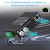Industrial PoE+ DIN Rail EoC Converter, Ethernet Over Coax, 10/100Mbps to 300m (900m+ Daisy Chain), with PoE Output, 2 BNC Ports, DC 48V Input, for IP Cameras & Industrial Networks view 2