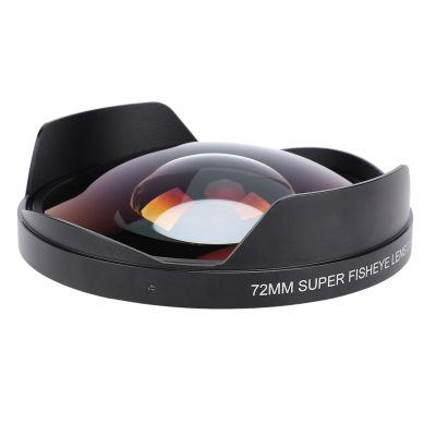 72MM 0.3X HD Wide Angle Fisheye Lens with Hood, Long Depth of Field Fisheye Lens for Camera Camcorder