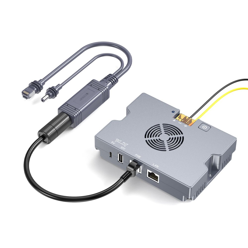 Starlink Mini PoE Splitter Kit, 350W Starlink Gen 3 PoE, 52V/6A DC, USB-A & Type-C, 9-36V Input, Enhanced GigE & ESD Protection for Starlink Mini/Standard (V4) Dishy, Smart Cooling | Rugged Metal Case