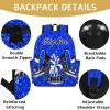 Ioracida Cheerleader Cheer Backpack Personalized with Name for Men Women Custom Shoulder Bag Laptop Bag, Large Capacity Casual Daypack, Blue Glitter view 2