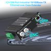 Industrial DIN Rail EoC Converter Hub, Ethernet Over Coax, 10/100Mbps up to 1200m, 2-Port BNC for 7-Channel Daisy Chain, 18-48V DC, Surge Protection for CCTV Surveillance view 2