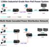 Industrial DIN Rail EoC Converter Hub, Ethernet Over Coax, 10/100Mbps up to 1200m, 2-Port BNC for 7-Channel Daisy Chain, 18-48V DC, Surge Protection for CCTV Surveillance view 3