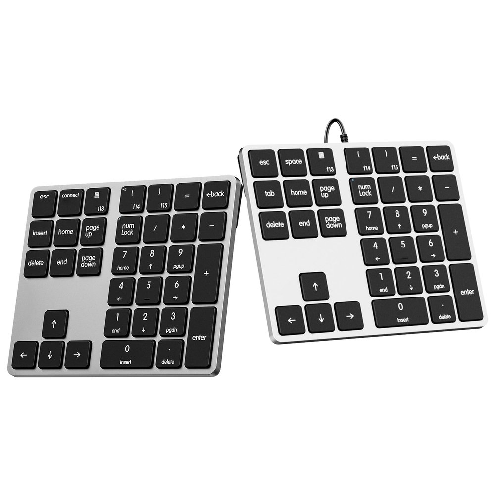 Kisnt Wired USB-C Number Pad & 34-Key Bluetooth Numpad