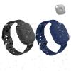 2-Pack Case for Tile by Life360 Mate (2024) / Tile Mate 2022,Waterproof Tile Mate Bracelet for Kids,GPS Tracker Anti-Lost Adjustable Tile Mate Strap for Toddler Child-Black+Blue view 1