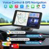 2026 Enhanced Carplay Screen for Car - 7" HD Portable Carplay & Android Auto with Bluetooth, HD Backup Camera, GPS Navigation, Siri, FM Radio, AUX, and Mirror Link  Compatible with All Vehicles view 2