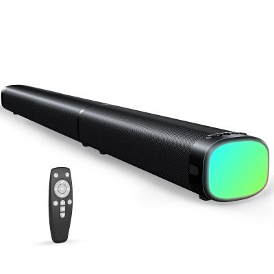 Sound Bar,100W Sound Bar for Smart TV with 3 RGB Lights Modes, Bluetooth 5.3, ARC/Opt/AUX Connect, Detachable 2-in-1 Speaker, 3 Equalizer Modes, Bass Surround Soundbar for TV/PC/Gaming/Projectors