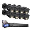 ANNKE 2MP Security Camera System, 32CH 3K Lite DVR Recorder with AI Motion Detection, 8X 1080P (19201080) Add-on Wired Black Cams with Smart Color Night Vision, IP67, 3.6mm Lens, 4TB Hard Drive