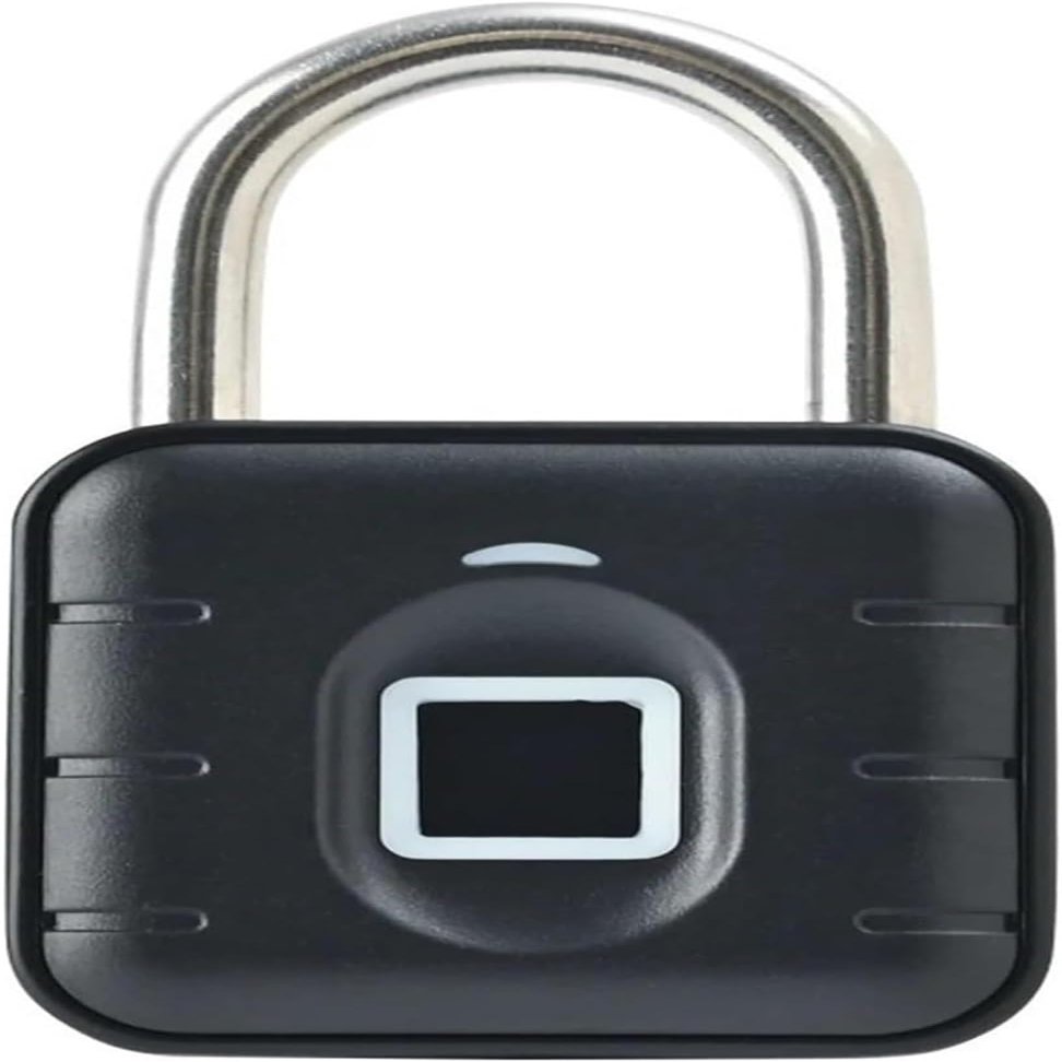 enttgo Fingerprint Lock, Smart Padlock,Electronic Smart Door Lock Biometric Fingerprint Padlock Portable Keyless Quick Unlock(Fingerprint No App)