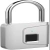 enttgo Fingerprint Padlock, Smart Digital Touch Biometric Security Portable USB Charging Lock(Silver) view 1
