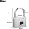 enttgo Fingerprint Padlock, Smart Digital Touch Biometric Security Portable USB Charging Lock(Silver) view 2