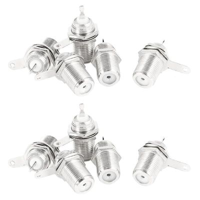 10 Pcs F Type Panel Mounted Socket Female Ja-ck Solder Connector Adapter
