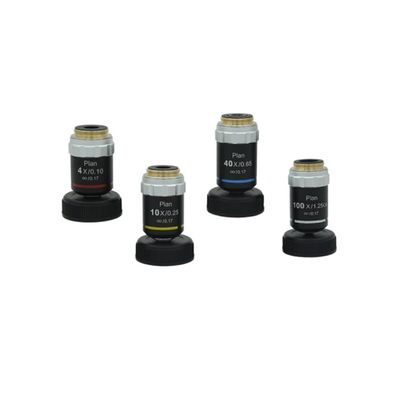 Lab Microscope Accessories 4X10X40X100X Plan Infinity Achromatic Microscope Objective(Set)