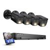 ANNKE 2MP Security Camera System, 16CH 4K DVR Recorder with AI Motion Detection, 4X 1080P (19201080) Add-on Wired Black Cams with Smart Color Night Vision, IP67, Compatible with Alexa, 6TB HDD view 1