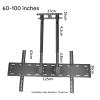 QICBYING Tilt TV Ceiling Mount Double Pole Height Adjustable TV Wall Bracket, Fits 60-100 Inch TV(3M) view 2